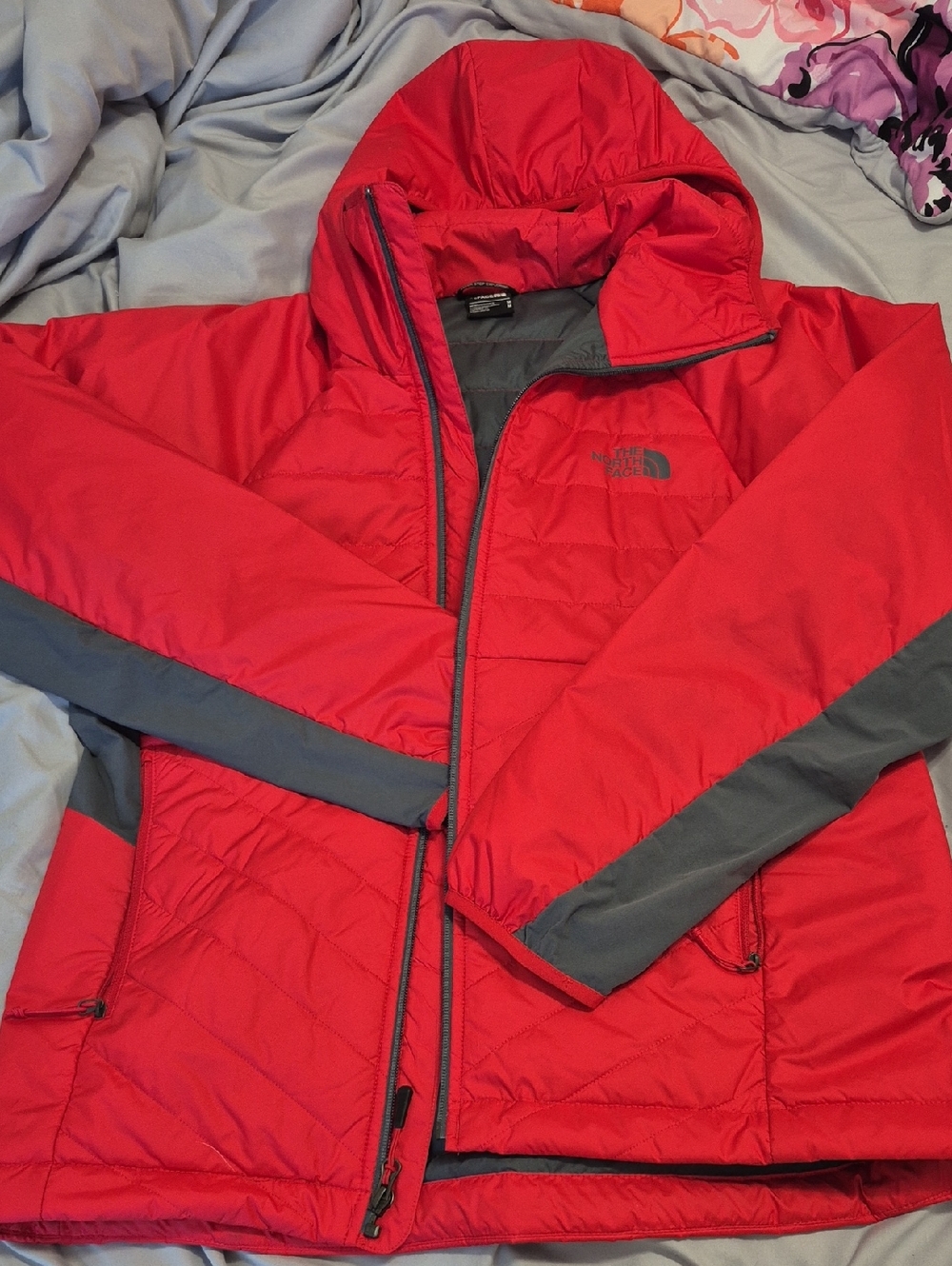 The North Face Red Jacket with Gray Accents Men's Size Medium
